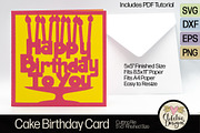 Happy Birthday Cake Card SVG Files, a Card Template by Clikchic Designs (Thumbnail 3 of 8)