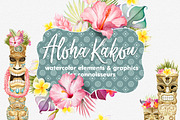 Tropical Watercolor Flowers Bundle, an Illustration by Watercolor Nomads (Thumbnail 3 of 13)