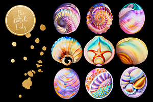 Fantasy Seashell & Starfish Clipart