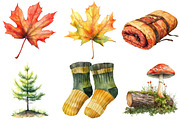 Watercolor Autumn Hike Clipart, an Illustration by Craft Nest (Thumbnail 2 of 6)