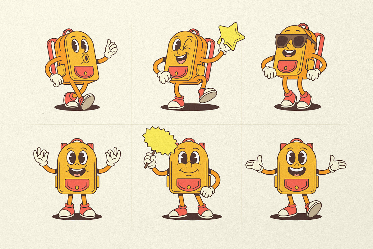 Backpack Cartoon Mascot Character, an Education Illustration by Vasya Kobelev (Photo 6 of 8)