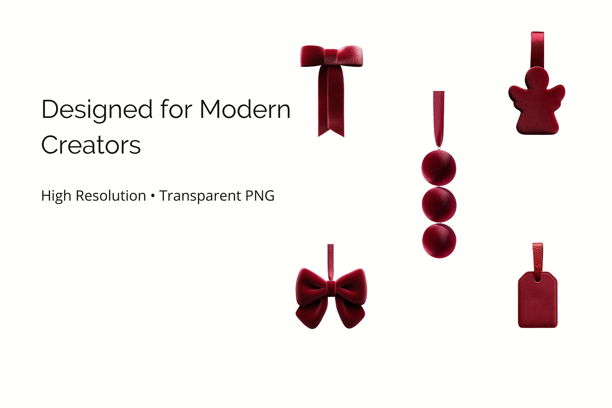 Velvet Christmas Ornaments, an Object Graphic by Vika_Softlife (Photo 3 of 4)