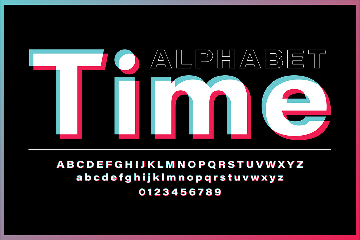 Glitch Alphabet Font, a Graphic by Pro_Vector
