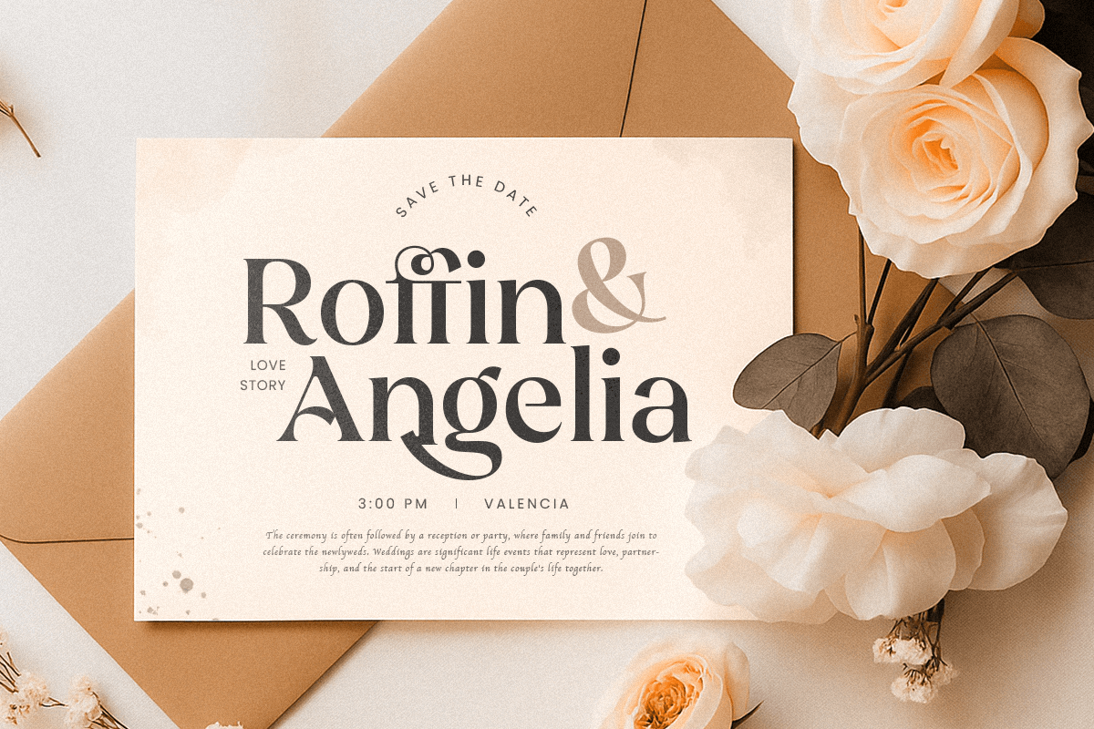 Renoka– Cinematic Wedding Serif Font, a Serif Font by Sensatype (Photo 3 of 12)