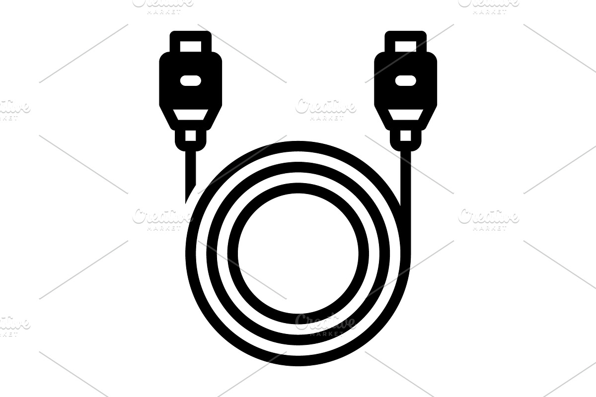 Cables usb solid icon, a Solid Icon by Creative priyanka