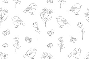 Spring Graphics Pattern. Spring SVG