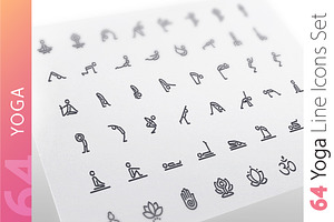 Yoga Line Icons Set