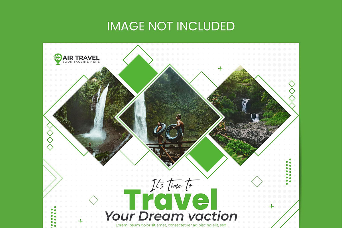 Travel Agency Social Media Post, a Marketing Template by Photoshop Action (Photo 9 of 18)