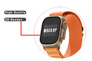 Apple Watch Ultra Mockup, a Wearable Device Mockup by pixelmock (Thumbnail 4 of 17)