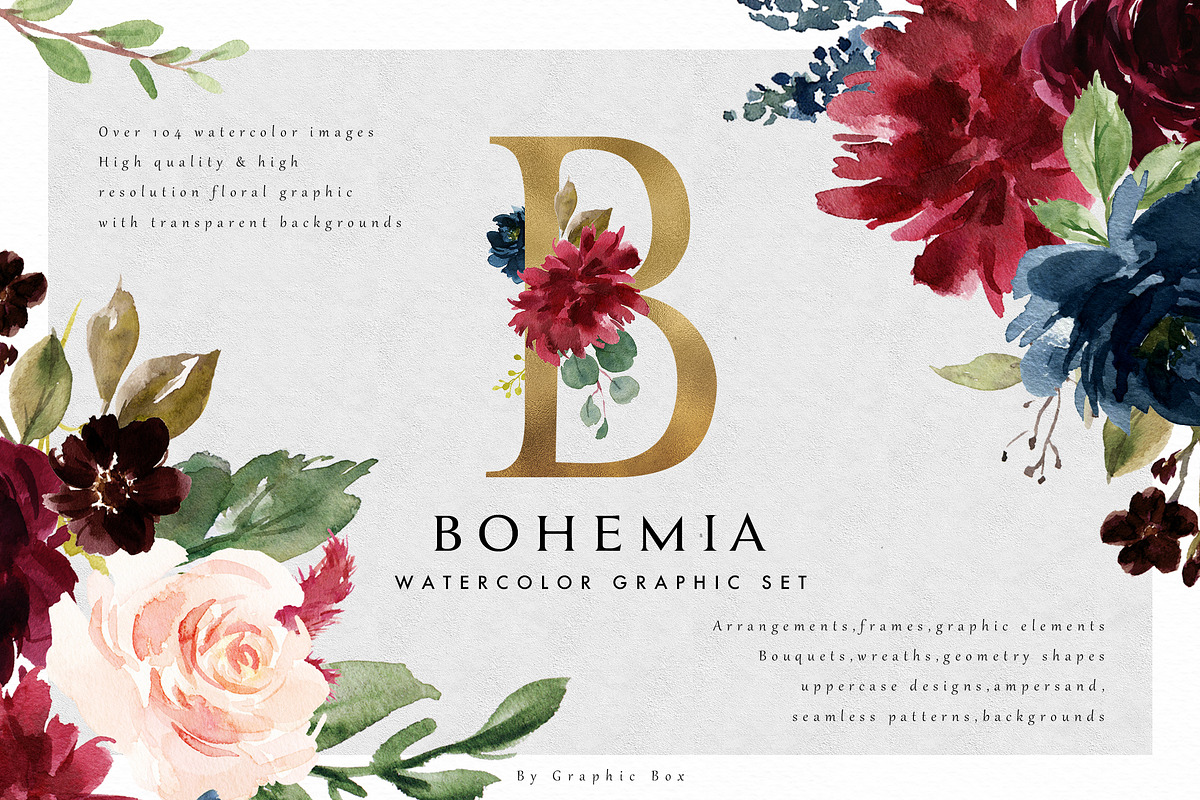 Watercolor Graphic Set-Bohemia, a Decorative Illustration by Graphic Box (Photo 1 of 11)
