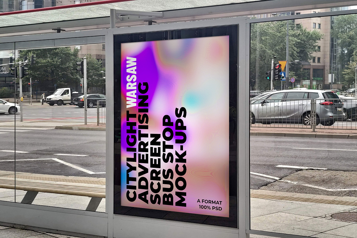 Warsaw Citylight Ad Bus Stop 13, an Advertising Mockup by Graphic Shelter (Photo 3 of 9)