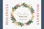 Gold Leaves Greenery Wreath & Frame, a Decorative Illustration by WalaPalette (Thumbnail 2 of 5)