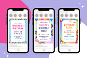 Rainbow Happy Birthday Invitations, a Templates & Theme by TemplateCastleStore (Thumbnail 4 of 9)