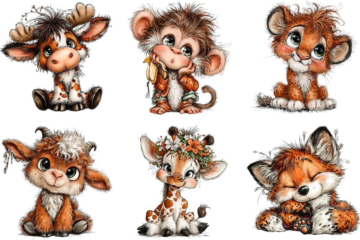 Cute Animals Clipart, an Animal Illustration by DreamArtGraphic (Photo 4 of 5)