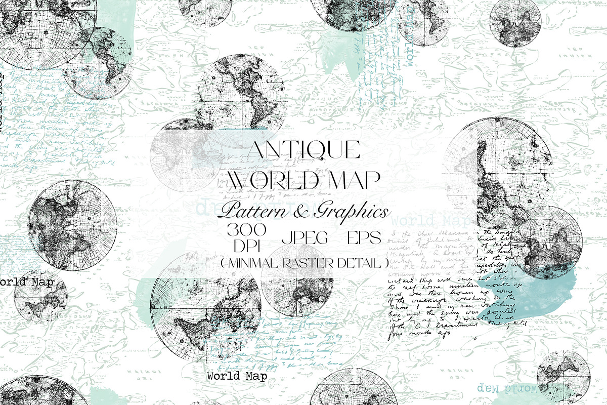 Vintage World Map Seamless Pattern, a Pattern Graphic by StudioGlouna (Photo 1 of 4)