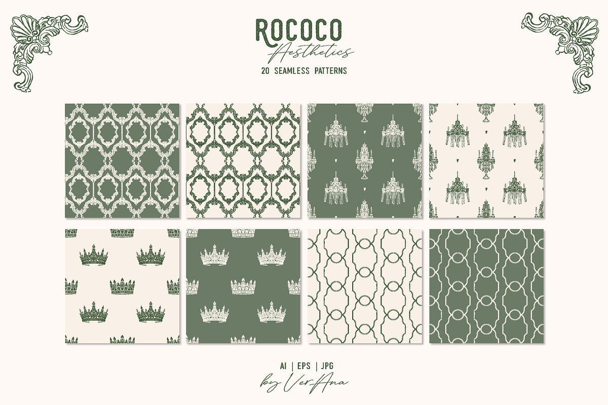 Rococo Aesthetics Vintage Vector Set, an Object Illustration by VerAna (Photo 9 of 17)