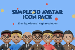 Simple 3D Avatar Icon Pack