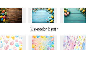 Easter Watercolor, an Illustration by VetalStock