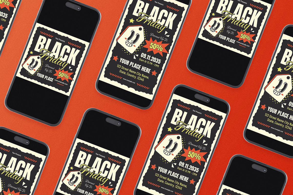 Retro Black Friday Flyer Set, a Flyer Template by Aiyari Graphic (Photo 2 of 3)