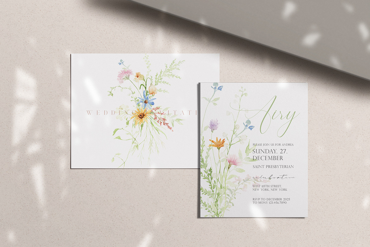 Watercolor AIRY WILDFLOWER Clipart, a Decorative Illustration by Beigetime (Photo 7 of 16)