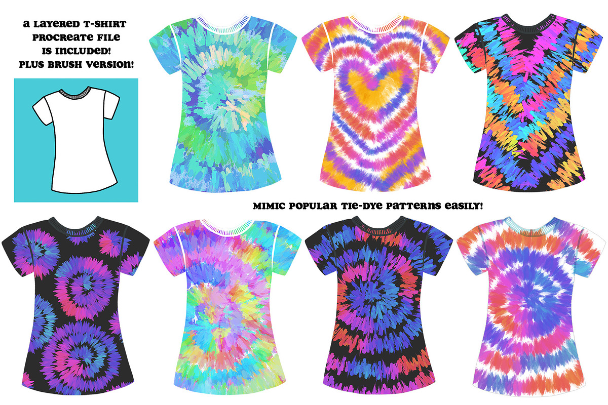 Tie-Dye Brushes for Procreate, a Brush Add-On by Studio Kitsch (Photo 5 of 8)