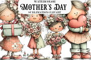 Mother’s Day Clipart Little Girl, a Seasonal Illustration by Designking (Thumbnail 1 of 5)