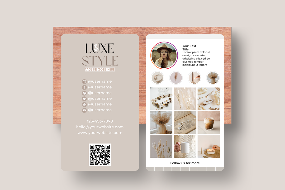 Beige QR Code Business Card, a Business Card Template by SunshineStudioBoutique (Photo 7 of 9)