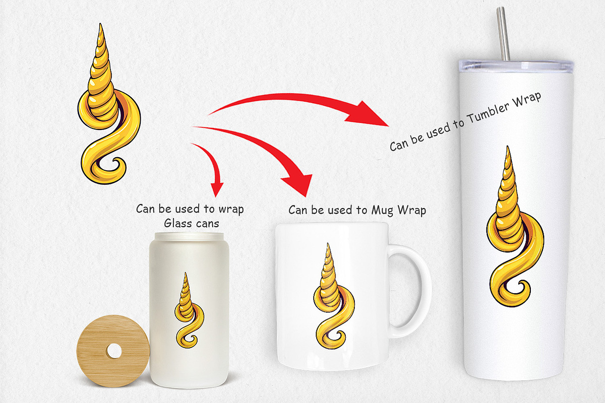 Unicorn Horn Clipart, a Graphic by Artnoy (Photo 4 of 5)