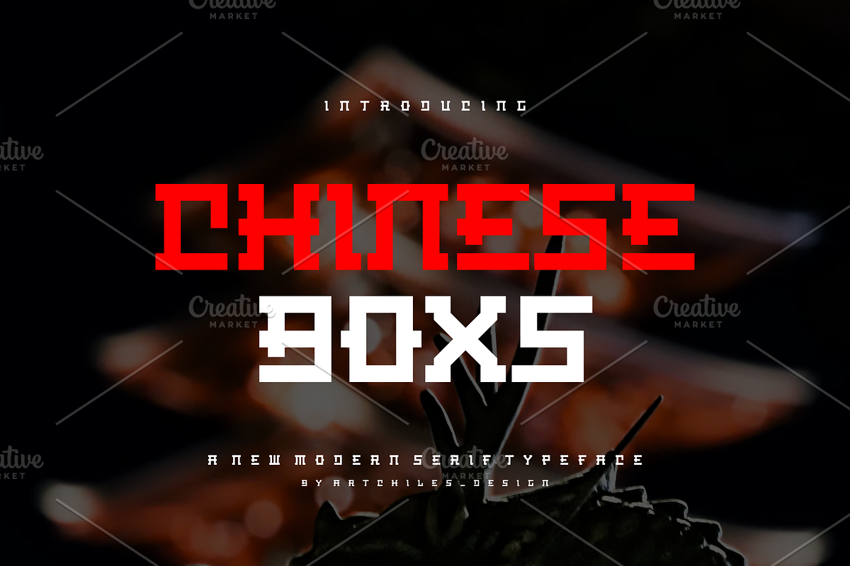 Chinese Boxs - Font, a Serif Font by artchiles_design (Photo 1 of 5)