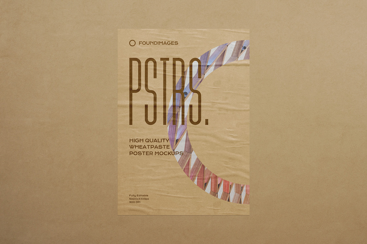 50 poster mockup bundle glued paper, an Advertising Mockup by FoundImages (Photo 12 of 55)