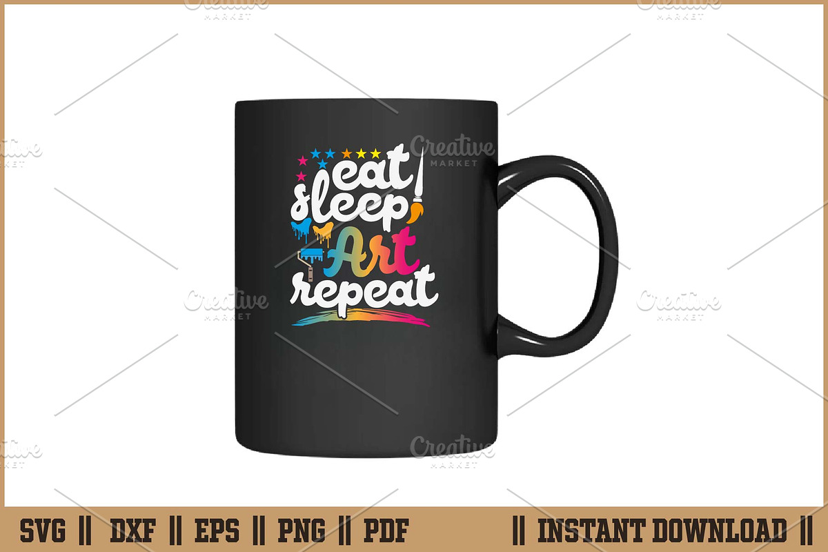 Eat Sleep Art Repeat Funny Artist, a Work Illustration by Handy Arts Studio (Photo 3 of 3)
