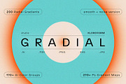 GRADIAL - 200 Radial Gradients, a Background Graphic by kloroform (Thumbnail 1 of 12)