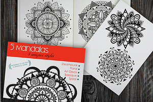 5 Mandalas In 5 Unique Styles