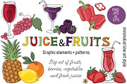Juice & fruits collections, a Decorative Illustration by LogvinArt (Thumbnail 1 of 10)