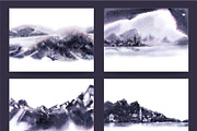 Watercolor Winter Landscapes Set, a Texture Illustration by Nuburu (Thumbnail 10 of 14)