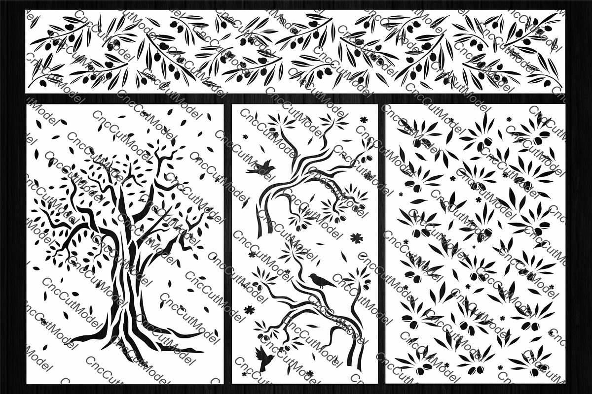 Decorative panels olive branches, a Graphic by CncCutModel (Photo 3 of 4)