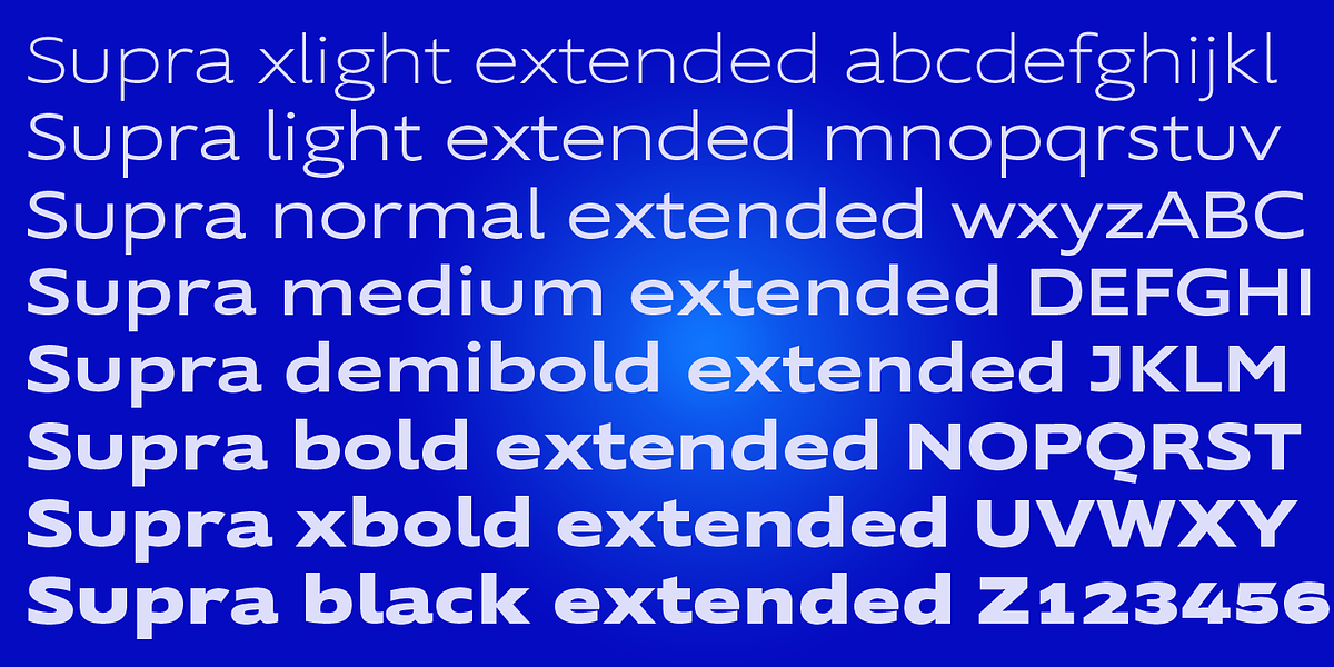 Supra Extended, a Sans Serif Font by Wiescher-Design (Photo 2 of 8)