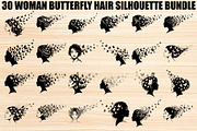 Woman Butterfly Hair Silhouette, an Object Illustration by yasushie (Thumbnail 1 of 31)
