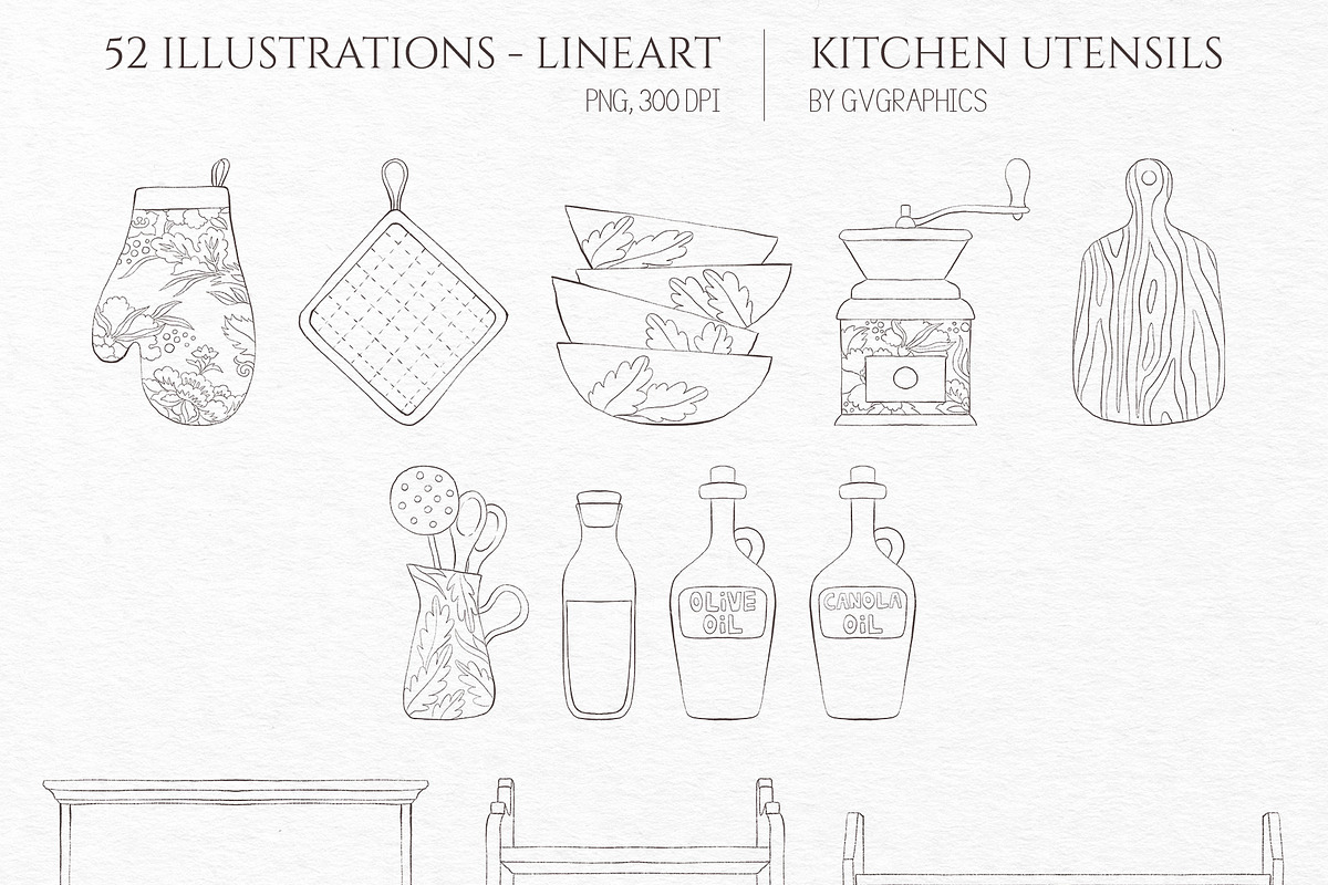 Kitchen Utensils Illustrations, an Object Illustration by GVGraphics (Photo 6 of 8)