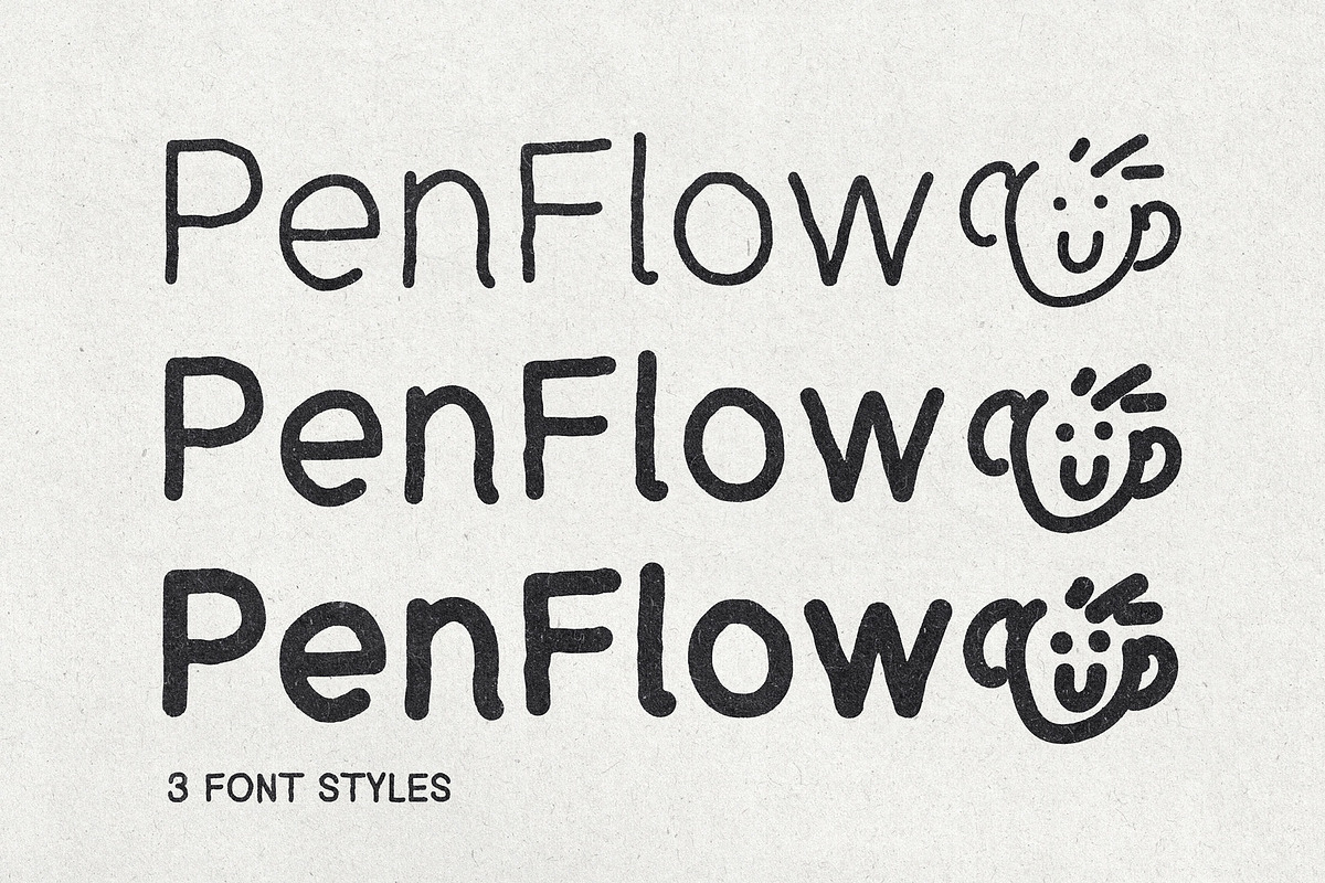 Pen Flow Typeface, a Handwritten Font by softulka (Photo 3 of 7)