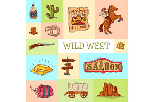 Wild West Cowboy Elements Banner