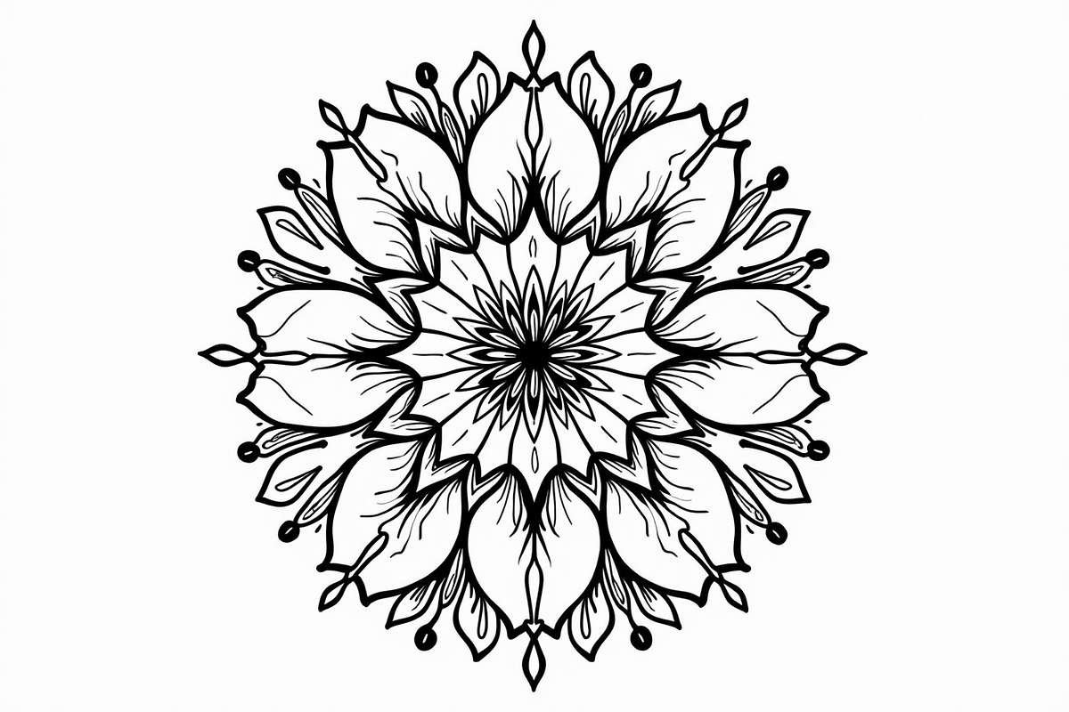 Mandala Pattern Coloring Bundle, an Illustration by Gfx_Store (Photo 9 of 11)