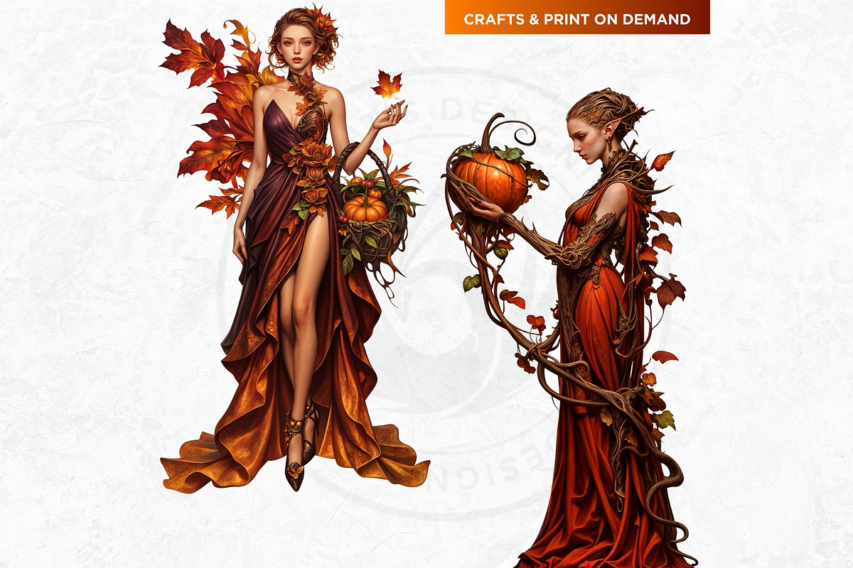 Pumpkin Queen Halloween clipart set, an Illustration by ThatsDesignArt (Photo 8 of 10)