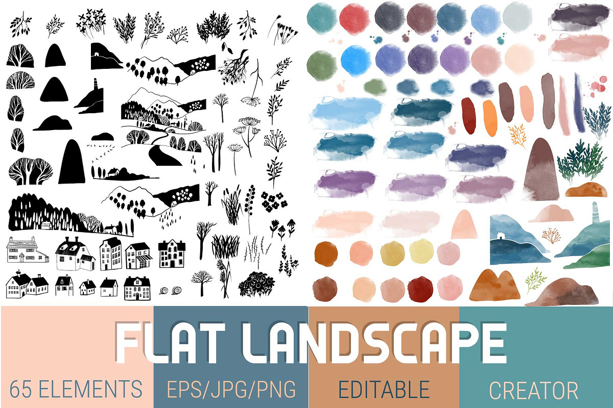Flat landscape creator, a Seasonal Illustration by Tatiana Davidova (Photo 2 of 5)