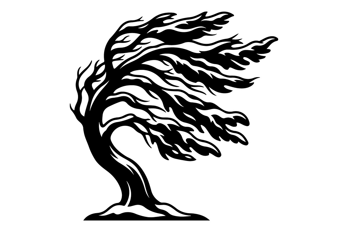 Windblown Tree Silhouette, an Object Graphic by Gfx_Store (Photo 12 of 16)