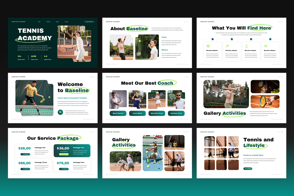 Tennis Sports Keynote, a Presentation Template by Annora Studio (Photo 2 of 7)
