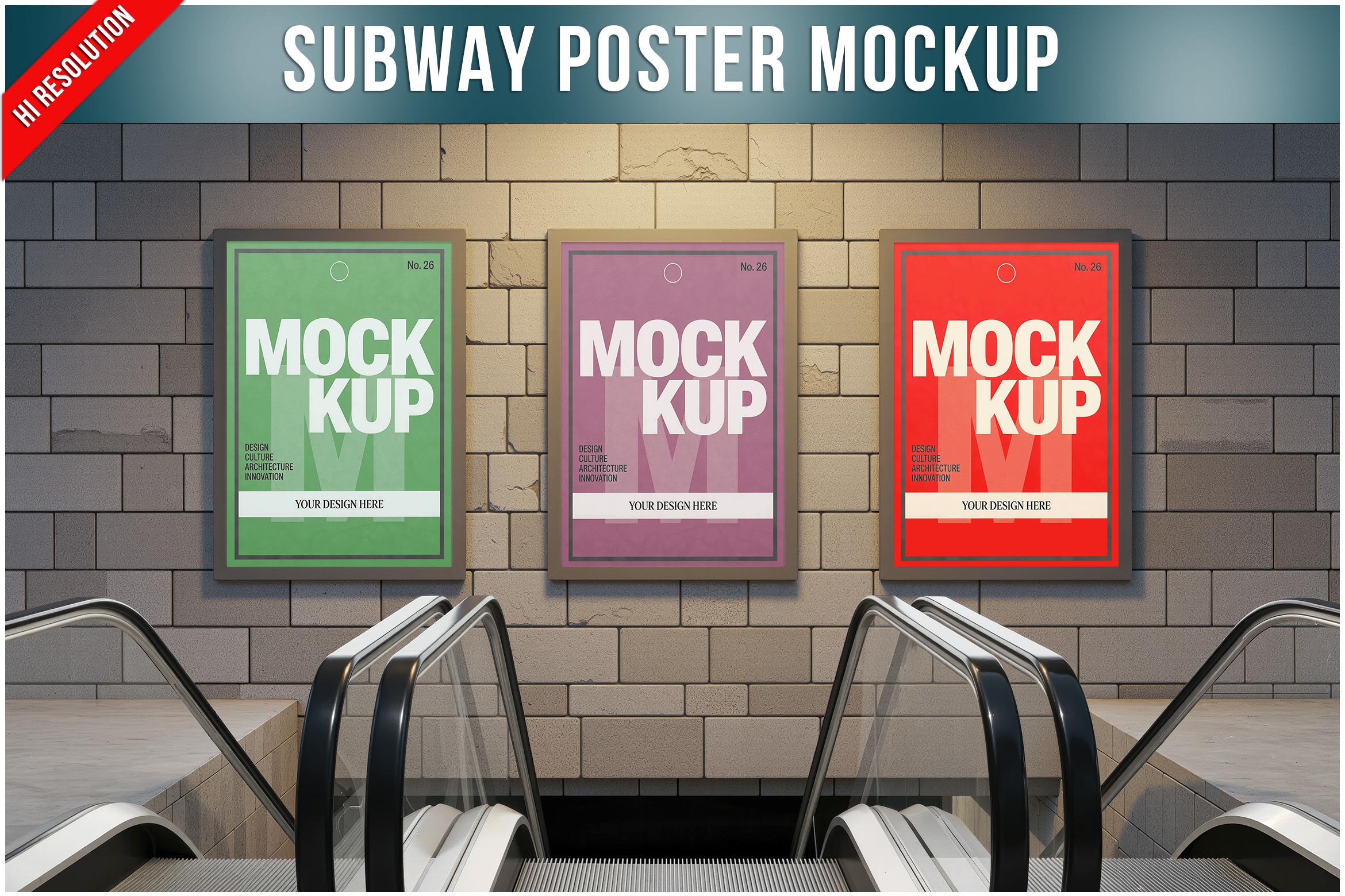 Subway Poster Advertising PSD, a Product Mockup by Bruno's Shop