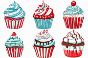 Christmas Cupcake Clipart, an Illustration by Libby Wishes (Thumbnail 4 of 7)