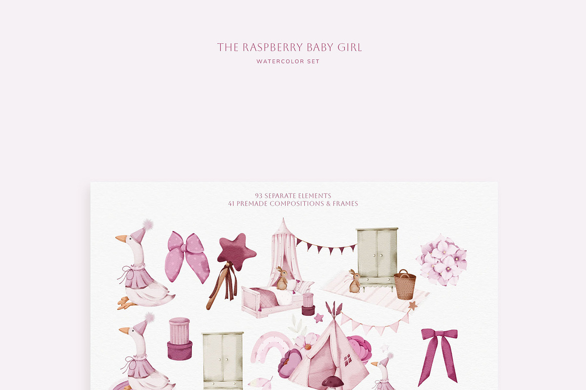 The pink world of baby girl set, an Illustration by nathalieclaire (Photo 3 of 16)