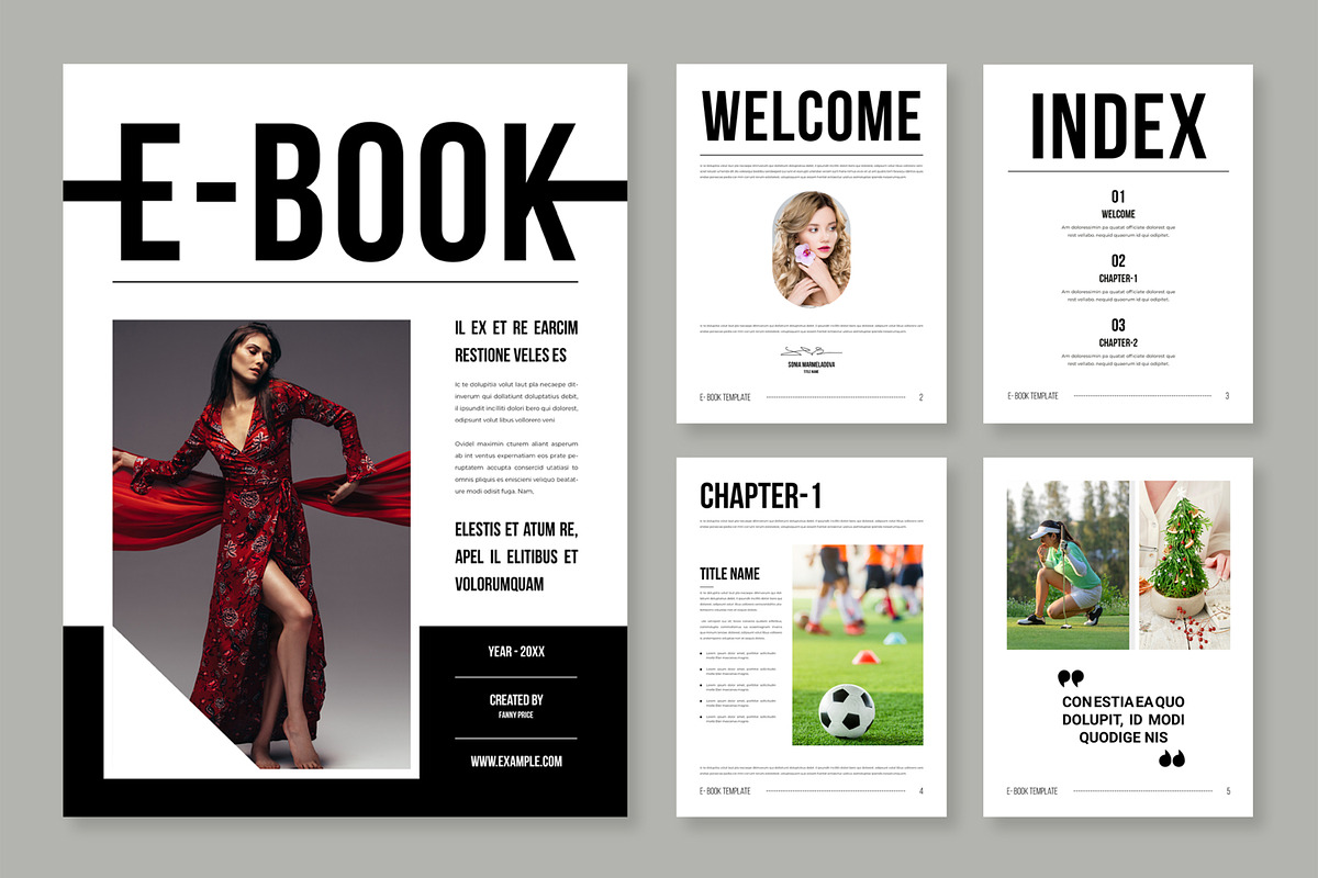 Modern E-book Design Template, an UI Kit Template by ContestDesign (Photo 1 of 3)